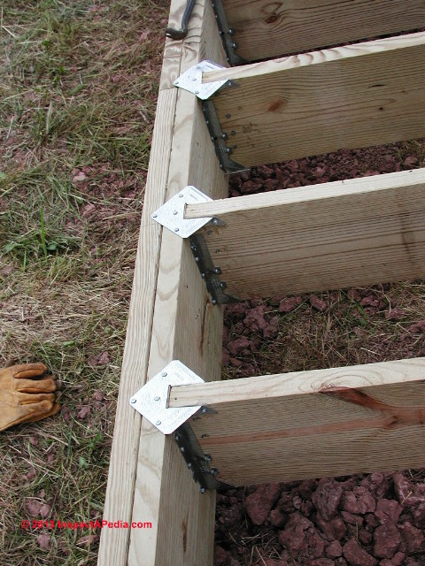 Deck joists conected to their rim joist, Summerblue Stage 2001 (C) Daniel Friedman