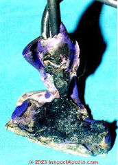 aluminum wire meltdown (C) InspectApedia.com DJF