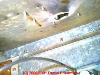 Photograph of Heater circuit panel burn through-other side