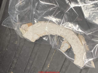 Possible asbestos in 1971 drywall with popcorn ceiling paint (C) InspectApedia.com Jessica