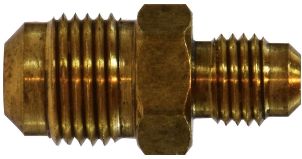 Flare reducing union 1/4 x 3/16" from Midland Metal at IMS at InspectApedia.com