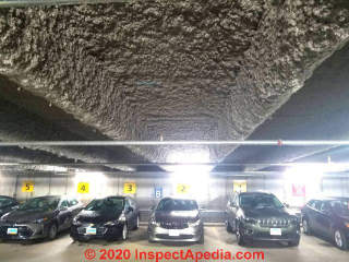 Spray on fireproofing coating Duluth MN airport (C) Daniel Friedman at InspectApedia.com