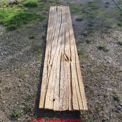 Hand split wood lath plaster wall in an 1840 Paris Ontario Home (C) InspectApedia.com RP