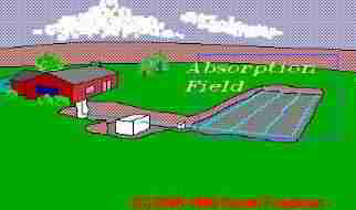 Photograph of  a conventional septic system layout