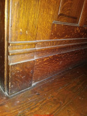 Saw Cuts, Hardware, Masonry & Trim details help determine age of this home in Central Arkansas (C) InspectApedia.com RussTasha