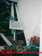 Earthquake damage photograph © Daniel Friedman at InspectApedia.com