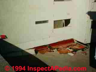 Earthquake damage photograph © Daniel Friedman at InspectApedia.com