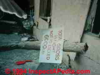 Earthquake damage photograph © Daniel Friedman at InspectApedia.com