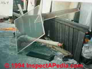 Earthquake damage photograph © Daniel Friedman at InspectApedia.com