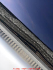 inadequate attic ventilation and drip edge flashing (C) InspectApedia.com Amie